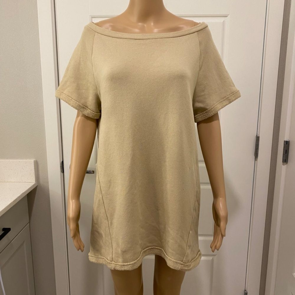 United Colors of Benetton Mini Shirt Dress. Tan. Medium - Picture 4 of 13